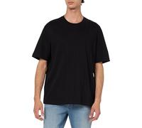 Armani Exchange Jacquard Grid with Vertical Stacked AX Logos Oversized Fit Tee T-Shirt, Nero, L Uomo