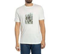 Armani Exchange Maglietta da Uomo One Block up, Logo Frontale con Stampa Rubbed, Bianco, M