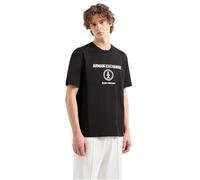 Armani Exchange Maglietta da Uomo Stacked AX con Logo Circle Regular Fit Tee, Nero, M