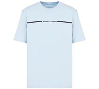 Armani Exchange Men's Regular Fit, Constrast Logo Line T-Shirt,Blue,XXL, Celestial Blu, Uomo