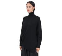 Armani Exchange Maglioncino a Collo Alto Nero da Donna con Lavorazione a Coste M