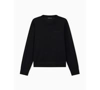 Armani Exchange Long Sleeve Side On Tone Signed Logo Maglione, Nero, L Donna