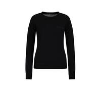 Armani Exchange Maglione in Lana Merino con Logo Script Felpa, Nero, S Donna