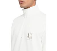 Armani Exchange Maglione Uomo in Cotone con Logo a Mezza Zip