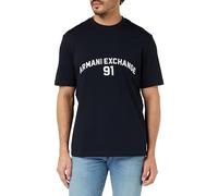 Armani Exchange Men's Big Embroidered Logo, Regular Fit T-Shirt, off White,M, Bianco Sporco, M Uomo