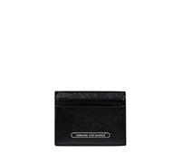 Armani Exchange Men's Essential, Back Embossed Monogram, Front Lettering Logo Plate Travel Accessory-Envelope Card Holder, Black, Nero, taglia unica