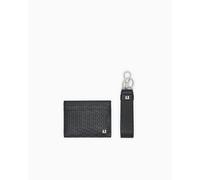 Armani Exchange Portafoglio Set 958539_4r847 nero – porta carte e portachiavi, monogram in rilievo