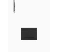 Armani Exchange Men's Madrid, Essential, Metal Logo Bicoloured Travel Accessory-Envelope Card Holder, Black