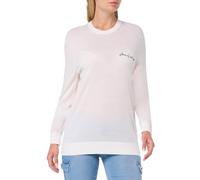 Armani Exchange Merino Wool Mix Signature Logo Crewneck Pullover Maglione, Bianco, M Uomo