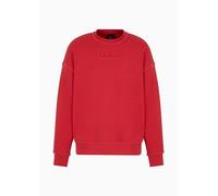 Armani Exchange Modal Cotton Debossed Logo Pullover Crewneck Sweatshirt Maglia di Tuta, American Beauty, M Uomo