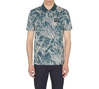 ARMANI EXCHANGE modello fogliame, tessuto sostenibile, Logo Box, Regular Fit, Polo Uomo, Green Gables Field, L