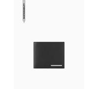 Armani Exchange New York, Sustainable, Silver Logo Plate, Portafoglio Bi-Fold da Uomo, Nero, Taglia Unica