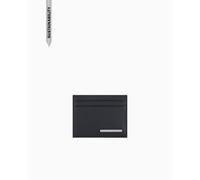 Armani Exchange New York, Sustainable, Silver Logo Plate, Supporto per Carte di Credito Uomo, Nero, Talla única