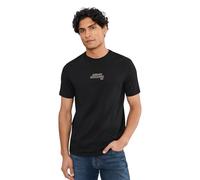 Armani Exchange One Block Up, Emboridered Logo Lettering T-Shirt, Nero, S Uomo