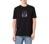Armani Exchange One Block Up, Rubbered And Satin Logo T-Shirt, Nero, M Uomo