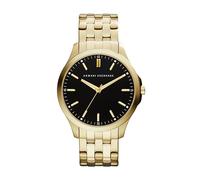Armani Exchange Orologio a tre lancette da uomo, cassa in acciaio placcato oro da 45 mm con bracciale in acciaio, AX2145