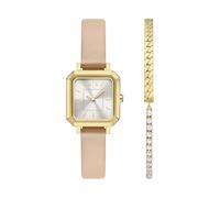 Armani Exchange Orologio Analogico al Quarzo Donna con Cinturino in Pelle AX7172SET