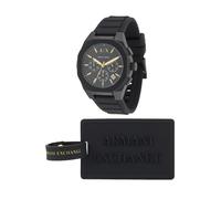 Armani Exchange Orologio Analogico al Quarzo Uomo con Cinturino in Silicone AX7165SET