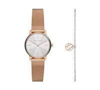 Armani Exchange Orologio da donna, movimento a tre lancette, orologio in acciaio inox, Mini set regalo in oro rosa, Lola