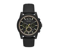 Armani Exchange Orologio da uomo, cronografo e cassa da 45 mm con cinturino in acciaio inox, pelle o silicone