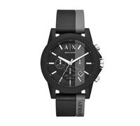Armani Exchange Orologio da uomo, cronografo e cassa da 45 mm con cinturino in acciaio inox, pelle o silicone