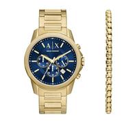 Armani Exchange Orologio da uomo in tonalità oro, movimento cronografo al quarzo e cassa da 44 mm con cinturino in acciaio, Set di toni dorati