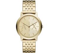 Armani Exchange Orologio per uomo, movimento a due lancette, orologio in acciaio inossidabile con cassa da 40 mm e cinturino in pelle o acciaio, Oro (Gold)