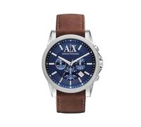 Armani Exchange Orologio da uomo, movimento cronografo al quarzo, cassa in acciaio inossidabile da 45 mm con cinturino in pelle, AX2501