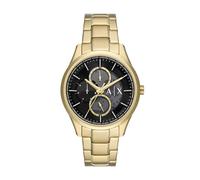 Armani Exchange Orologio da Uomo, Movimento Multifunzione, Acciaio Inossidabile, con Cassa da 42 mm e Cinturino in Pelle o Acciaio, D'oro, Tono oro e nero