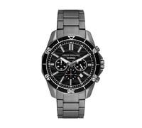 Armani Exchange orologio per uomo, movimento cronografo e cassa orologio per 44 mm con cinturino in acciaio inossiorologio perbile, pelle o silicone, Grigio e nero