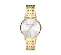 Armani Exchange Orologio Donna, movimento a tre lancette, cassa in acciaio inossidabile oro 36 mm con bracciale in acciaio inossidabile, AX5579, Oro e grigio chiaro