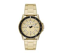 Armani Exchange Orologio per uomo, Movimento al quarzo a tre lancette e cassa da 44 mm con cinturino in acciaio, Tono oro e nero