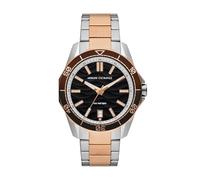 Armani Exchange orologio per uomo, movimento al quarzo e cassa orologio per 44 mm con cinturino in acciaio inossiorologio perbile, pelle o silicone, Tono argento e marrone