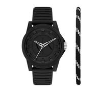 Armani Exchange orologio per uomo, movimento al quarzo e cassa orologio per 44 mm con cinturino in acciaio inossiorologio perbile, pelle o silicone, Nero, Set nero profondo