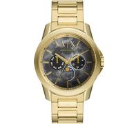 Armani Exchange Orologio per uomo, Movimento al quarzo multifunzione e cassa da 44 mm con cinturino in acciaio, Tono oro e grunge