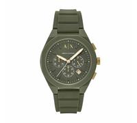 Armani Exchange Orologio per uomo, movimento cronografo al quarzo e cassa da 44 mm con cinturino in silicone, Nero onice