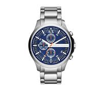 Armani Exchange Orologio da uomo, movimento cronografo al quarzo, cassa in acciaio inossidabile argentato da 46 mm con bracciale in acciaio inossidabile, AX2155