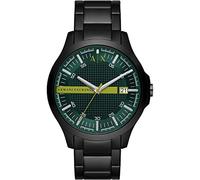 Armani Exchange orologio per uomo, movimento al quarzo e cassa orologio per 46 mm con cinturino in acciaio, pelle o silicone, Nero e verde