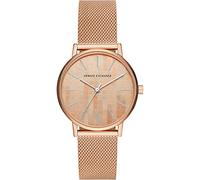 Armani Exchange Orologio Quarzo Donna, misura cassa 36.00mm con quadrante Rosa Analogico e cinturino Rose Gold in Mesh Bracelet AX5584