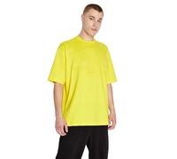 Armani Exchange Oversized Heavy Cotton Jersey Embossed Logo Jumper Polo Sweater, Giallo, XS Uomo