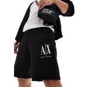 Armani Exchange Embroidered Front Logo, Adjustable Drawstrings Pantaloncini Casual, Nero, L Uomo