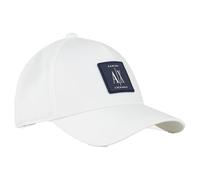 Armani Exchange Patch Logo Hat Berretto da Baseball, Bianco, Taglia Unica Uomo