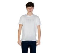 Armani Exchange Plain 3D Printed Front Logo T-Shirt, Bianco Sporco, L Uomo