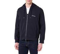 Armani Exchange Plain Boxy Fit, Embroidered Patch Logo, Metal Zip Felpa con Cappuccio Uomo (Pacco da 1)