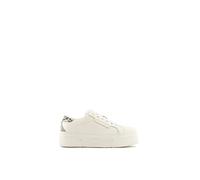 Armani Exchange Platform, Lace Up, Back Snake Print, Scarpe da Ginnastica Donna, Bianco Rosso, 36 EU