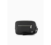 Armani Exchange Pochette nera da uomo con logo monogram impresso UNI