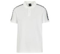 Armani Exchange Polo da Uomo a Maniche Corte con Logo Jacquard, Bianco Sporco, S