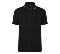 Armani Exchange Polo da Uomo Essential, con Colletto a Righe e Bottoni logati, Nera, L, Nero, L