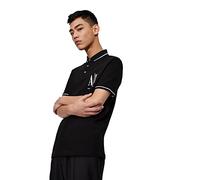 Armani Exchange Polo da Uomo Maxi Embroidered, vestibilità Regolare, Nero, XL