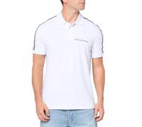 Armani Exchange Polo da Uomo Regular Fit Stretch Cotton Signature Logo, Bianco, L